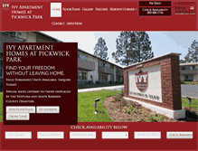Tablet Screenshot of pickwickapartments.com